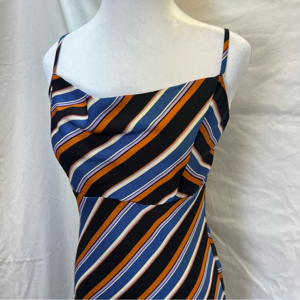 LUSH diagonal striped slip dress.